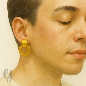 Marais Twisted Doorknocker Earrings, in Gold Tone